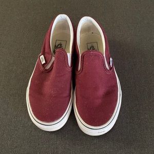 Vans Women’s Burgundy Slip-On Shoes
